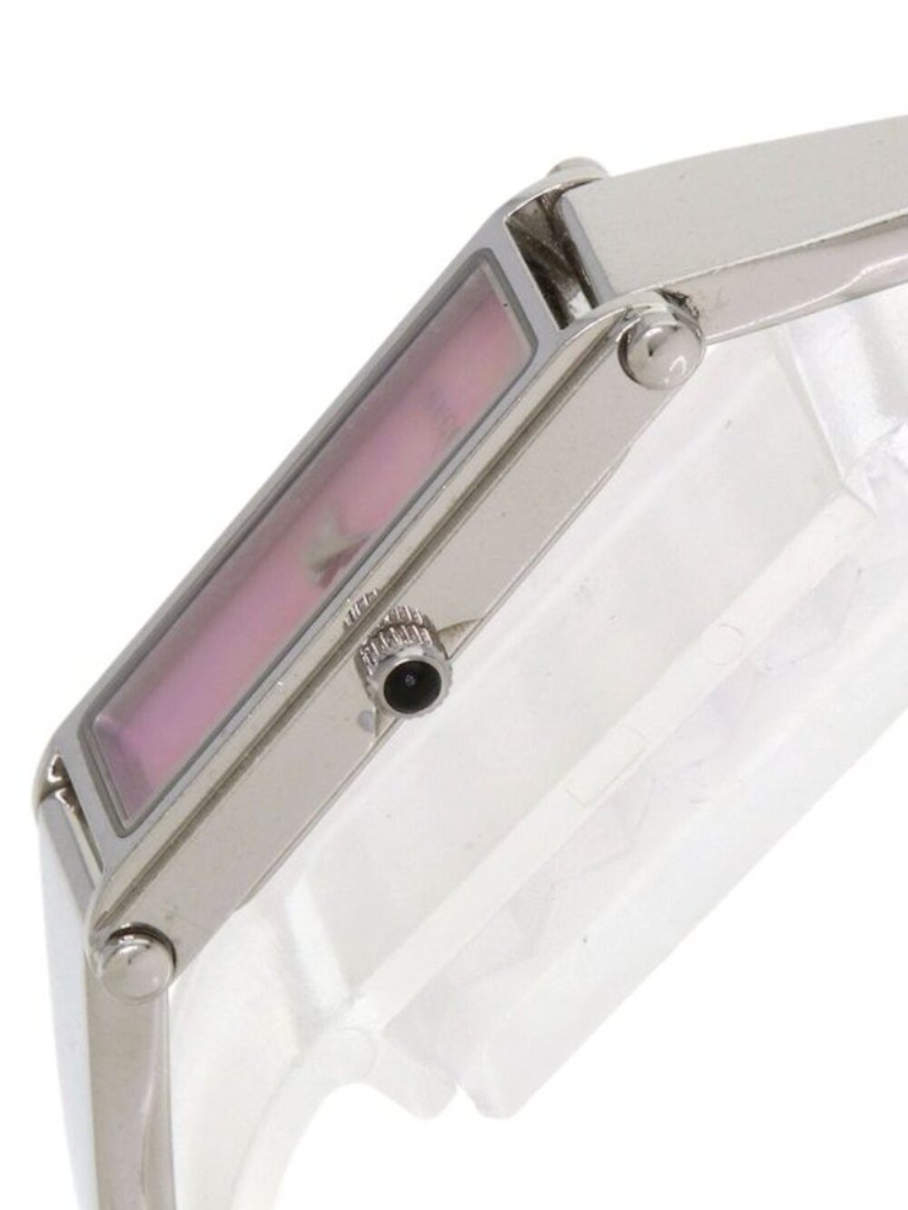 Gucci Square Face Bangle Pink Shell Watch SS - Picture 5 of 15